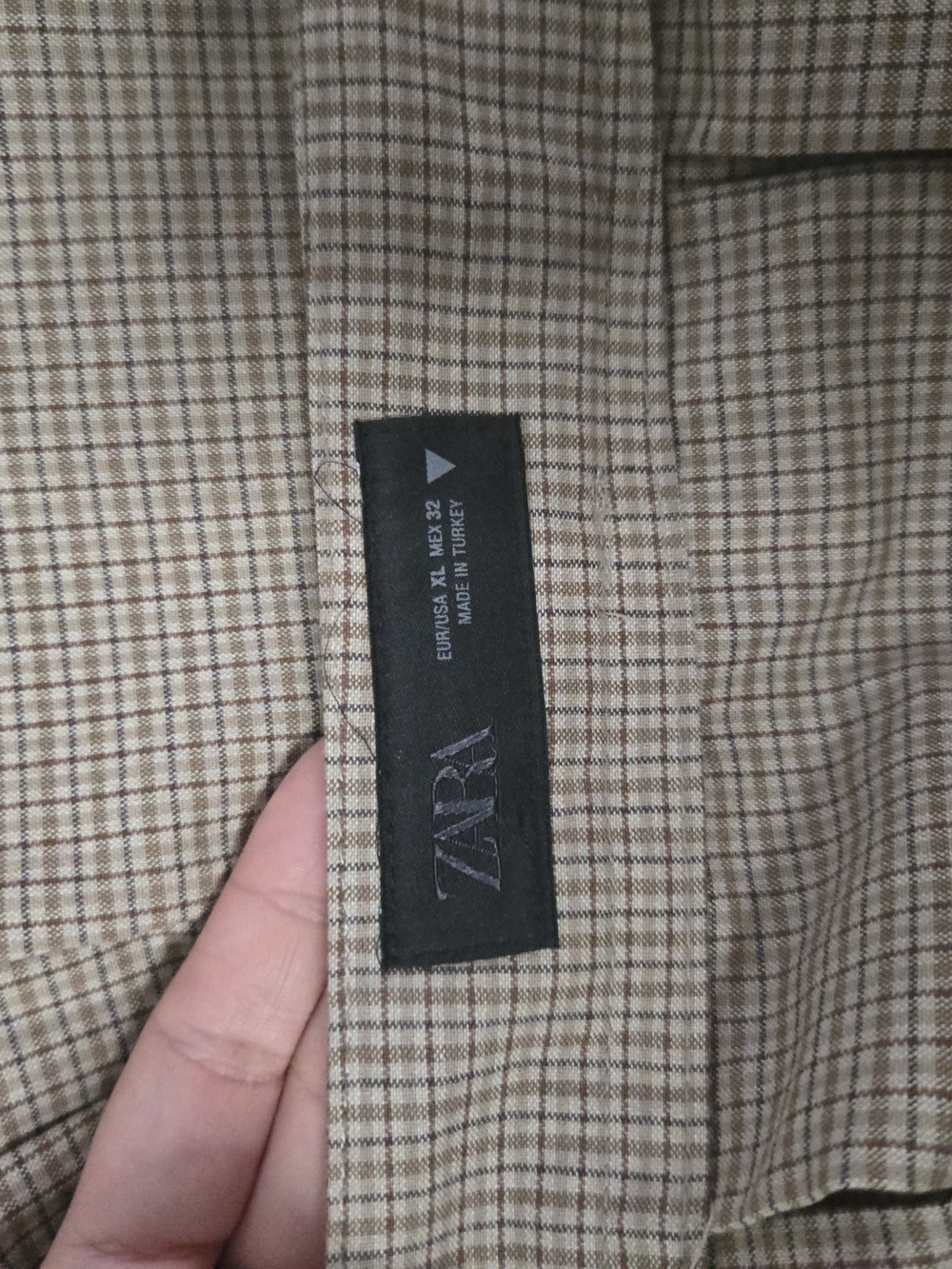 Zara Beige Plaid Midi Skirt - Picture 2 of 4